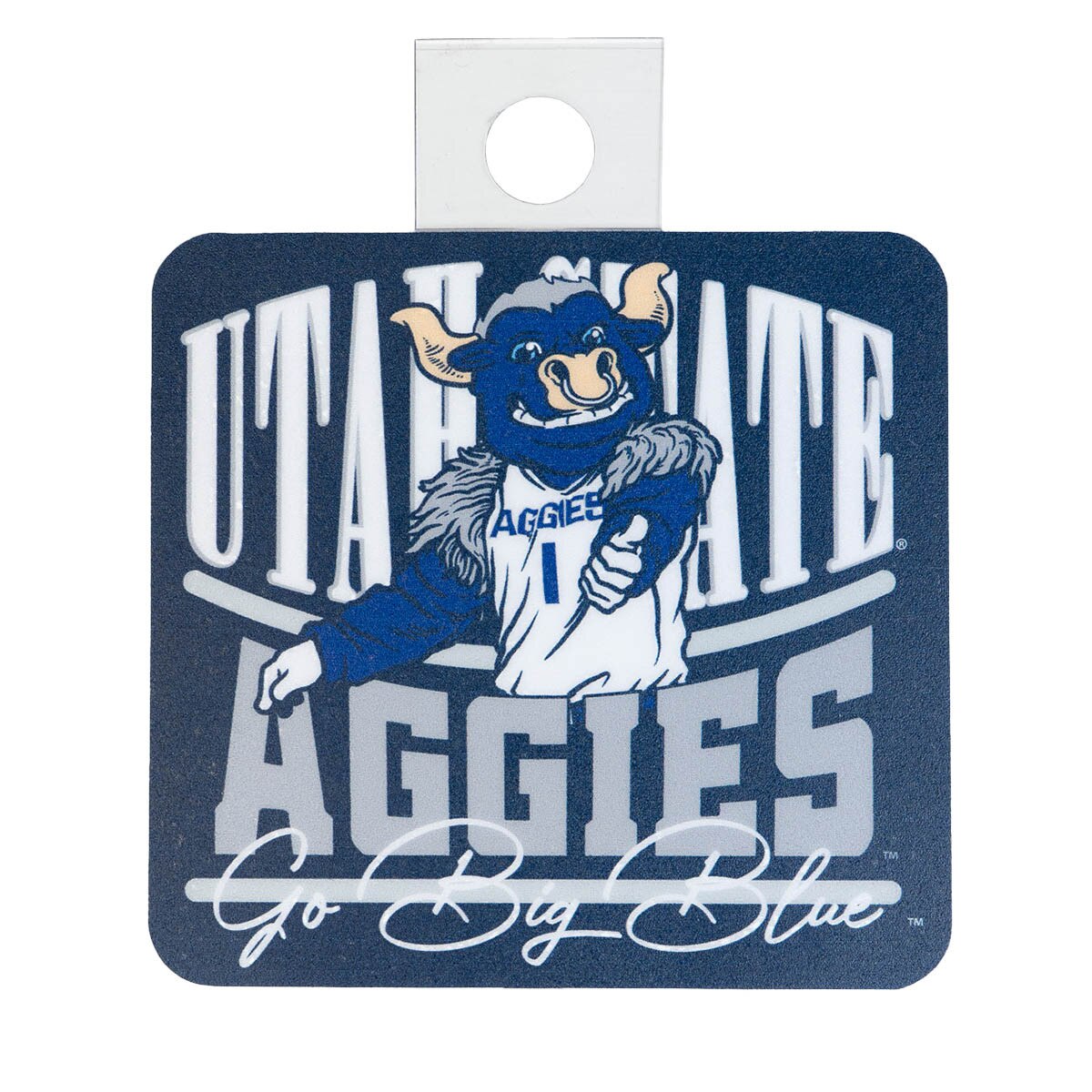 Go Big Blue Script Sticker - 4 In.